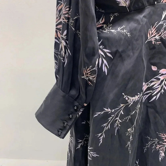 Equipment Femme Fanetta Wrap Mini Dress Silk Black Floral NWT New Size 10 - Picture 10 of 16